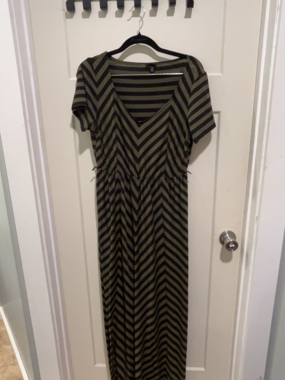 torrid Olive and Black Striped V-Neck Maxi Dress